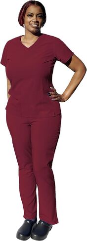 YOGAFLEX - TALL & PETITE. Soft & Stretchy Scrub Set for Women. 2-Pocket Top and 5 Pocket Pants. Modern Fit. in Saudi Arabia