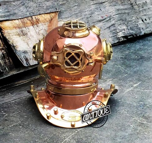 AV البحرية الأمريكية البحرية الغوص الغواصين خوذة العتيقة النحاس الاستنساخ مكتب/الجرف ديكور هدية in Kuwait