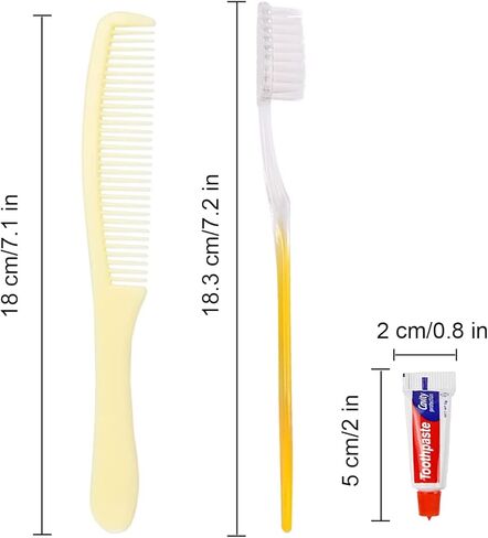 Disposable Toothbrushes with Toothpaste and Comb for Homeless Individually Wrapped-Suitable for Hotel,Air Bnb,Shelter/Homeless/Nursing Home/Charity (200) in Kuwait