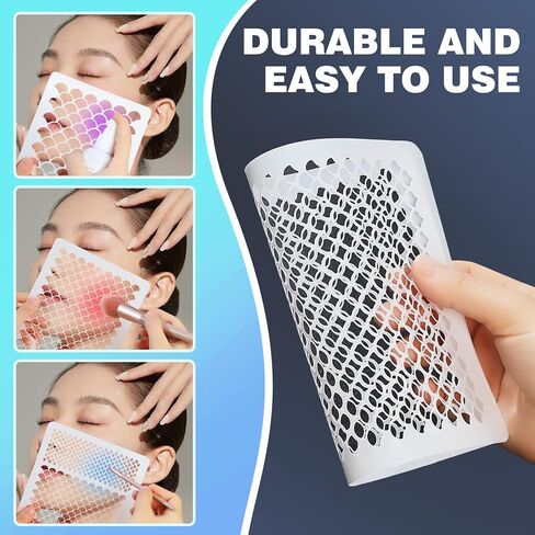 5 Pieces Fish Scale Stencil Set for Painting Makeup, Mermaid Scale Stencil, Reusable Fish Scale Template for Art Painting Tattoos Painting, Painting on Wall Face Body, Cake Cookie Paint in Kuwait