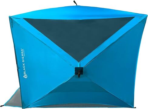 Black Sierra Beach Tent with UPF 50+ Sun Protection, Easy Set Up Sun Shelter, Portable Lawn Canopy with Carry Bag, Outdoor Pop Up Cabana Shade for The Beach, Backyard, Sports, RV in Saudi Arabia