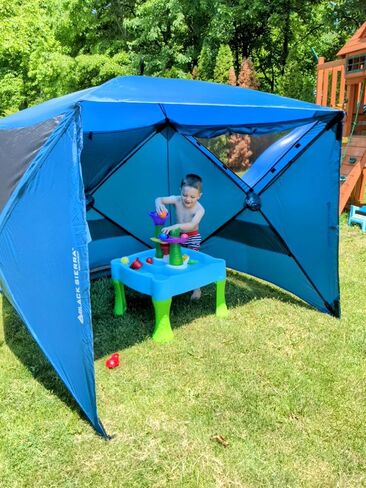 Black Sierra Beach Tent with UPF 50+ Sun Protection, Easy Set Up Sun Shelter, Portable Lawn Canopy with Carry Bag, Outdoor Pop Up Cabana Shade for The Beach, Backyard, Sports, RV in Saudi Arabia