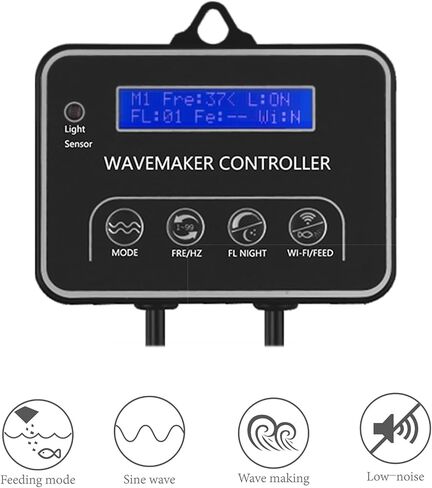 Carefree Fish Magnetic Aquarium Wave Maker Quiet and Strong Powerhead with Digital Led Display Controller 2100GPH DC 24V Submersible Water Inverter Circulation Pump for Freshwater and Saltwater in Kuwait