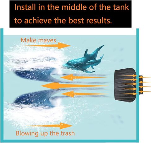 Carefree Fish Magnetic Aquarium Wave Maker Quiet and Strong Powerhead with Digital Led Display Controller 2100GPH DC 24V Submersible Water Inverter Circulation Pump for Freshwater and Saltwater in Kuwait