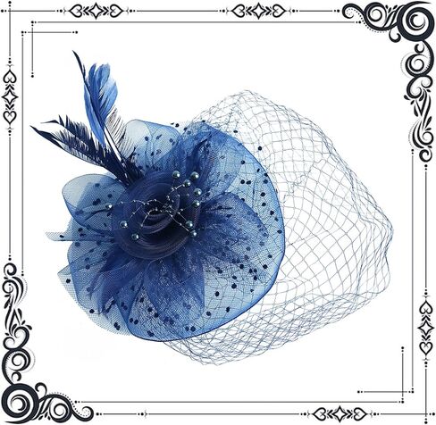 Dressfan الفاسناتور قبعة المرأة خمر طرحة زفاف قبعة 20s إكسسوارات الشعر ل كنتاكي ديربي/زفاف/كوكتيل/حفلة الشاي in Kuwait