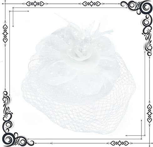 Dressfan الفاسناتور قبعة المرأة خمر طرحة زفاف قبعة 20s إكسسوارات الشعر ل كنتاكي ديربي/زفاف/كوكتيل/حفلة الشاي in Kuwait