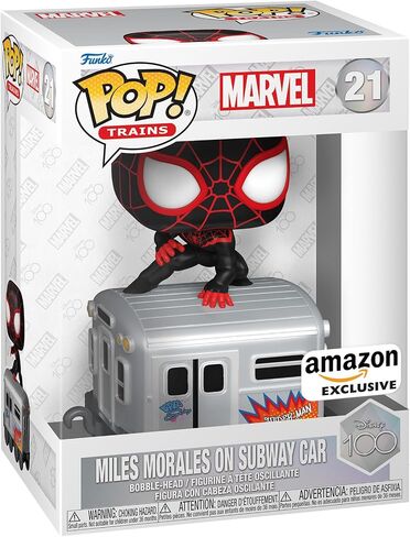 فانكو بوب! القطارات: D100 - Marvel، Miles Morales on Subway Car، حصريًا لأمازون in Saudi Arabia