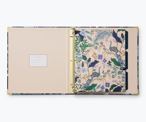 شركة RIFLE PAPER CO. غلاف كلاسيكي | مجلد ثلاثي الحلقات مقاس 1 بوصة مع غطاء زهري مصور ناعم الملمس، يحمل 175 صفحة، و3 فواصل مبوبة و6 ملصقات لاصقة، وزوايا معدنية معززة، وحفلات الحديقة in Kuwait