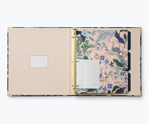شركة RIFLE PAPER CO. غلاف كلاسيكي | مجلد ثلاثي الحلقات مقاس 1 بوصة مع غطاء زهري مصور ناعم الملمس، يحمل 175 صفحة، و3 فواصل مبوبة و6 ملصقات لاصقة، وزوايا معدنية معززة، وحفلات الحديقة in Kuwait