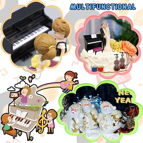 27 قطعة من الآلات الموسيقية لبيت الدمى، نموذج آلة موسيقية صغيرة لبيت الدمى بما في ذلك البيانو والجيتار والكمان والطبول والساكسفون وما إلى ذلك. نموذج ملحق لغرفة الموسيقى الصغيرة لبيت الدمى in Kuwait