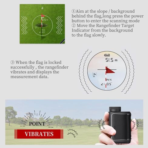 BooMee Golf Rangefinder مع منحدر 1000 ياردة مكتشف نطاق الجولف 0.5 ياردة دقة 6X التكبير العلم قفل الاهتزاز القابلة لإعادة الشحن جولف الليزر Rangefinder المغناطيسي MINI5 in Saudi Arabia