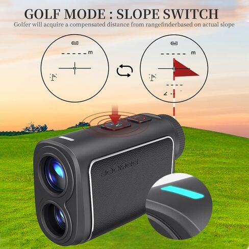 BooMee Golf Rangefinder مع منحدر 1000 ياردة مكتشف نطاق الجولف 0.5 ياردة دقة 6X التكبير العلم قفل الاهتزاز القابلة لإعادة الشحن جولف الليزر Rangefinder المغناطيسي MINI5 in Saudi Arabia