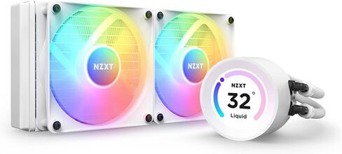 مبرد سائل NZXT Kraken Elite 240 RGB - RL-KR24E-W1-240mm AIO CPU - شاشة LCD قابلة للتخصيص مقاس 2.36 بوصة للصور ومقاييس الأداء والمزيد - مضخة عالية الأداء - 2 × مراوح F120 RGB الأساسية - أبيض in Saudi Arabia