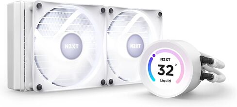 مبرد سائل NZXT Kraken Elite 240 RGB - RL-KR24E-W1-240mm AIO CPU - شاشة LCD قابلة للتخصيص مقاس 2.36 بوصة للصور ومقاييس الأداء والمزيد - مضخة عالية الأداء - 2 × مراوح F120 RGB الأساسية - أبيض in Saudi Arabia