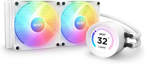 مبرد سائل NZXT Kraken Elite 240 RGB - RL-KR24E-W1-240mm AIO CPU - شاشة LCD قابلة للتخصيص مقاس 2.36 بوصة للصور ومقاييس الأداء والمزيد - مضخة عالية الأداء - 2 × مراوح F120 RGB الأساسية - أبيض in Saudi Arabia