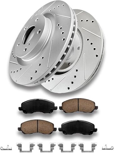 HYFTJYZ Rear Brake Pads and Rotors Kit for Automotive Replacement for 2013-2018 Acura RDX/2013-2018 Acura RDX and 2005-2016 Honda CR-V,Ceramic Brake Pads,Drilled and Slotted Disc Rotors,Smooth Braking in Saudi Arabia