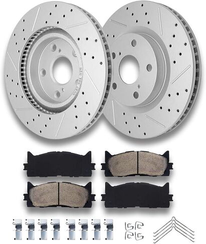 HYFTJYZ Rear Brake Pads and Rotors Kit for Automotive Replacement for 2013-2018 Acura RDX/2013-2018 Acura RDX and 2005-2016 Honda CR-V,Ceramic Brake Pads,Drilled and Slotted Disc Rotors,Smooth Braking in Saudi Arabia
