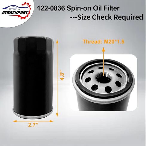 122-0836 Oil Filter │Replacement For RV QG 5500/7000 Series HGJAA HGJAB HGJAC Spin-on │Replaces# 01220836, B7238, PH2875, PH10027 in Saudi Arabia