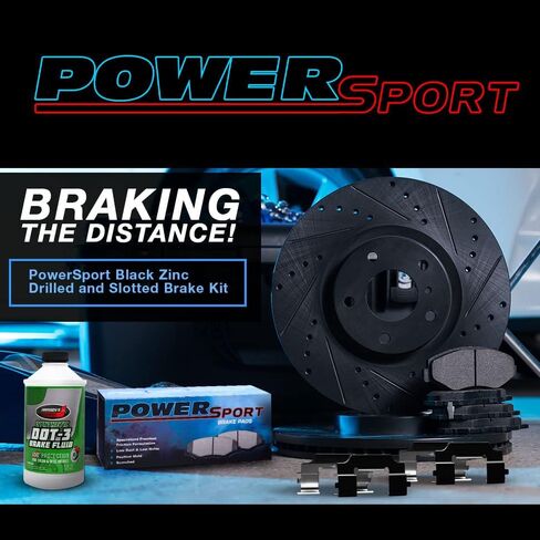 PowerSport Front Rear Brakes and Rotors Kit |Front Rear Brake Pads| Brake Rotors and Pads| Semi Metallic Brake Pads and Rotors |fits 1984-1987 Chevrolet Corvette in Saudi Arabia