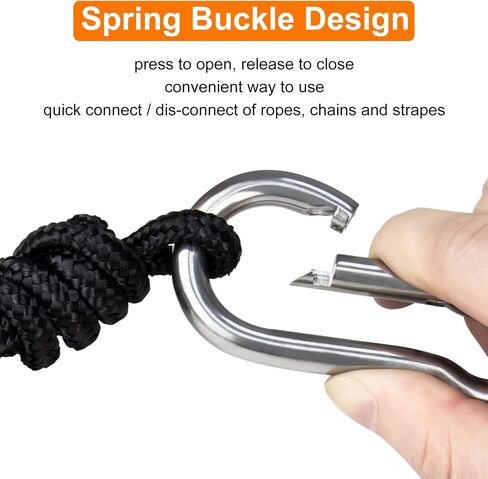 Carabiner-Heavy-Duty, 6 Pack 2.5" Small Carabiner-Clips with Strong Spring-Stainless Steel Snap Hooks for Climbing Hiking Gym Keycháin and Dog Leash and Harness in Saudi Arabia