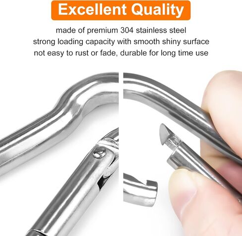 Carabiner-Heavy-Duty, 6 Pack 2.5" Small Carabiner-Clips with Strong Spring-Stainless Steel Snap Hooks for Climbing Hiking Gym Keycháin and Dog Leash and Harness in Saudi Arabia