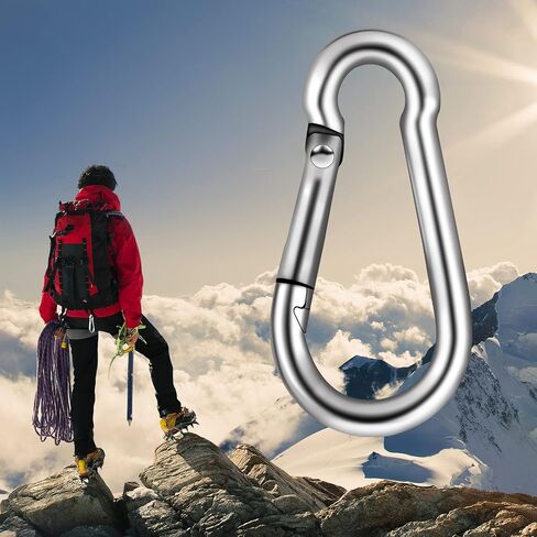 Carabiner-Heavy-Duty, 6 Pack 2.5" Small Carabiner-Clips with Strong Spring-Stainless Steel Snap Hooks for Climbing Hiking Gym Keycháin and Dog Leash and Harness in Saudi Arabia