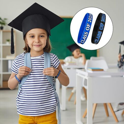 Gemscream 100 Pcs Class of 2024 Graduation Wristbands Graduation Silicone Wristbands Congrats Grad Graduation Bracelet Celebrating Bracelet for University High School College Accessories Gift in Saudi Arabia