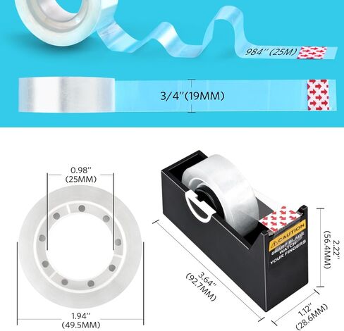 شريط سوبيتو الشفاف، عبوات الشريط لموزع المكتب 6 لفات شريط شفاف غير مرئي، 3/4 بوصة × 984 بوصة in Kuwait