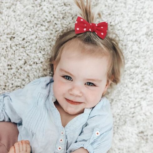10 Pairs Baby Girl Bow Elastic Hair Ties Set, Tiny Hair Rings with Pom Pom, Boutique Ponytail Holders Rubber Band for Thin Hair Infant Toddlers in Saudi Arabia