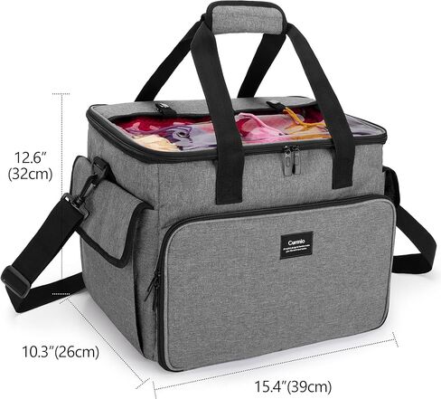 CURMIO Knitting Bag, Yarn Storage Tote with Compartments for Knitting Needles, Crochet Hooks, Knitting Project and Accessories, Bag Only, Dandelion in Kuwait