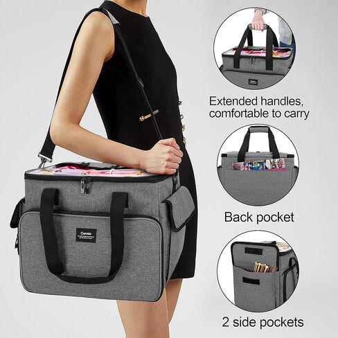 CURMIO Knitting Bag, Yarn Storage Tote with Compartments for Knitting Needles, Crochet Hooks, Knitting Project and Accessories, Bag Only, Dandelion in Kuwait