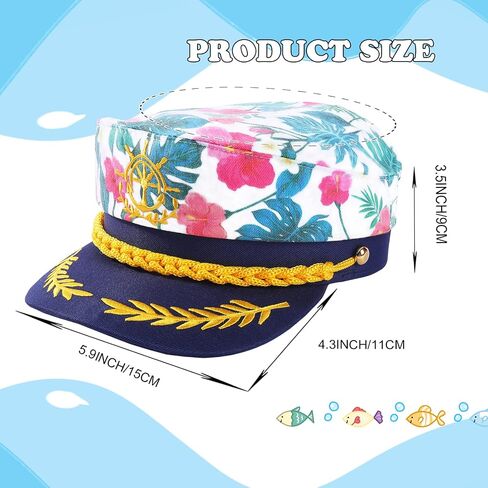 YCHRLSO Captain Hats - Pink Flower Yacht Hat Adjustable Sailor Hat Costume Cap for Men Women in Saudi Arabia