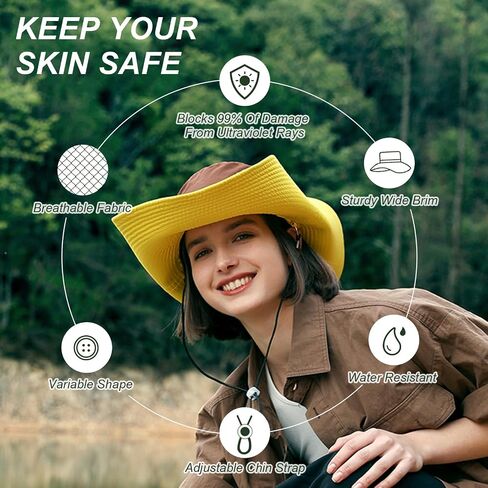 Sun Hats for Women UV Protection, Men Sun Hat UPF 50+ Bucket Hat, Women Bonnie Hat Wide Brim Hiking Hat Fishing Hat in Saudi Arabia