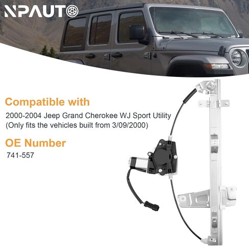 Front Passenger Side Power Window Regulator with Motor Replacement for 2000 2001 2002 2003 2004 Jeep Grand Cherokee WJ, Sport Utility, Right, 741-557 in Saudi Arabia