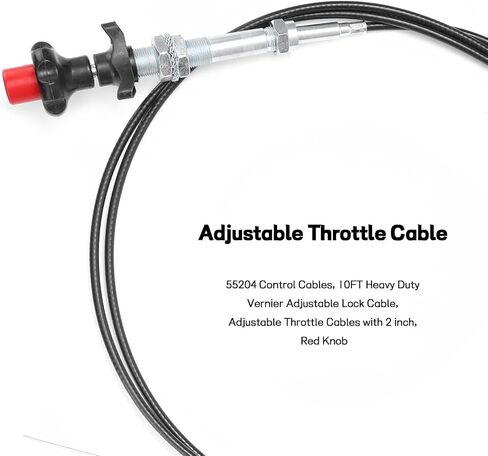 Creative.c 10FT Heavy Duty Vernier Adjustable Lock Cable,55204 Control Cables,Adjustable Throttle Cables with 2 in,Red Knob in Saudi Arabia