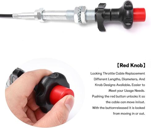 Creative.c 10FT Heavy Duty Vernier Adjustable Lock Cable,55204 Control Cables,Adjustable Throttle Cables with 2 in,Red Knob in Saudi Arabia