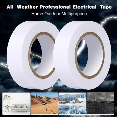 qilery 60 حزمة شريط كهربائي مقاوم للماء 3/4 × 65 قدم شريط كهربائي وشريط سلكي لأي طقس أقل من 600 فولت للمنزل في الهواء الطلق غلاف سلك عازل كهربائي (أسود) in Saudi Arabia