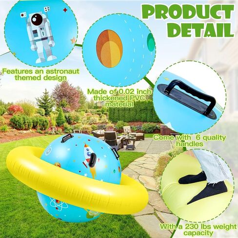Poen Inflatable Dome Rocker Bouncer 63''L x 63''W x 39''H, Blow up Climbing Rocker Kids Giant Inflatable Rocker Seesaw Outdoor Roll and Play Seesaw Rocker Toddler Inflatable Balance Game with 6 Handle in Saudi Arabia