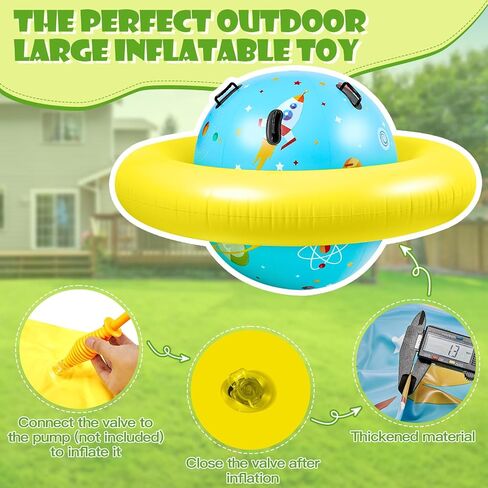 Poen Inflatable Dome Rocker Bouncer 63''L x 63''W x 39''H, Blow up Climbing Rocker Kids Giant Inflatable Rocker Seesaw Outdoor Roll and Play Seesaw Rocker Toddler Inflatable Balance Game with 6 Handle in Saudi Arabia