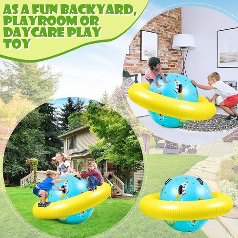 Poen Inflatable Dome Rocker Bouncer 63''L x 63''W x 39''H, Blow up Climbing Rocker Kids Giant Inflatable Rocker Seesaw Outdoor Roll and Play Seesaw Rocker Toddler Inflatable Balance Game with 6 Handle in Saudi Arabia