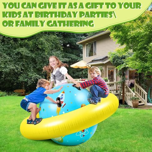Poen Inflatable Dome Rocker Bouncer 63''L x 63''W x 39''H, Blow up Climbing Rocker Kids Giant Inflatable Rocker Seesaw Outdoor Roll and Play Seesaw Rocker Toddler Inflatable Balance Game with 6 Handle in Saudi Arabia