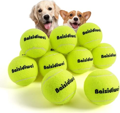 Baisidiwei Tennis Balls 3/12 Pack Durable Pressurized Dog Tennis Balls Yellow Felt Training Tennis Balls High Bounce Practice Tennis Balls for Beginners Dogs in Saudi Arabia