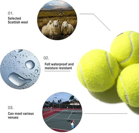 Baisidiwei Tennis Balls 3/12 Pack Durable Pressurized Dog Tennis Balls Yellow Felt Training Tennis Balls High Bounce Practice Tennis Balls for Beginners Dogs in Saudi Arabia