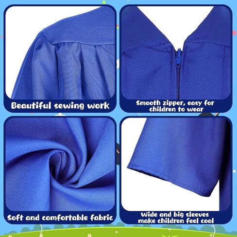 6 Sets Matte Kindergarten Graduation Gown Cap Set with 2024 Tassel Stole Certificate Graduation Gifts Bracelet in Saudi Arabia