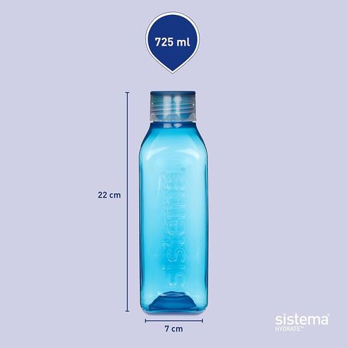 زجاجة مربعة قابلة للتكديس خالية من مادة BPA من سيستيما، ألوان متنوعة، 475 مل in Kuwait
