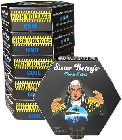 Sister Betsy's Surf Wax, The Black Label, Surfboard Wax, White, 6 Pack in Kuwait