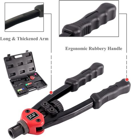 TR TOOLROCK 860 قطعة SAE مجموعة متنوعة من صواميل البرشام ومجموعة مسدس صامولة 13 بوصة، SAE UNC 6#-32 8#-32 10#-24 1/4"-20 5/16"-18 3/8"-16 1/ 2 "-13، مجموعة صامولة برشام مع حقيبة حمل متينة in Kuwait