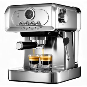 Espresso machine 20 Bar, Espresso Maker with Powerful Steam Milk Frother, Stainless Steel Coffee Machine with Fast Heating System for Cappuccino, Latte in Saudi Arabia