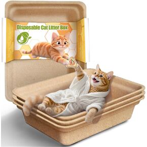 Disposable Litter Boxes for Cats Leak-Proof: 9-Pack Odor Control Sustainable Large Kitty Tray for Travel/Indoor Use in Saudi Arabia