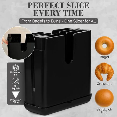 Bagel Slicer Cutter for Small and Large Bagels, Auto-Center, White | 7-Inch Bagel Cutter, Precision Blades slices Bread, Bagels, Muffins Evenly, Compact Design for Kitchen, Dishwasher safe in Saudi Arabia